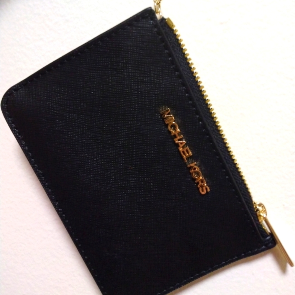 Michael Kors Black Keychain Half Wallet
